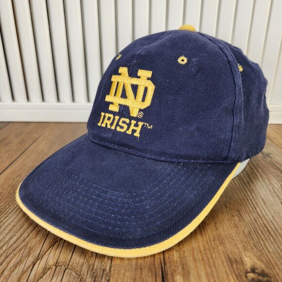 VTG Notre Dame Fighting Irish Hat Cap Navy Blue Gold Strapback Signatures NCAA - Picture 1 of 11